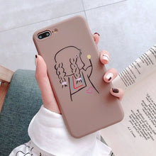 Load image into Gallery viewer, TPU Phone Case For iPhone XR XS Max 7 8 6 6S Plus SE 2020 Heart Pattern Cartoon Milk Tea Cover For iPhone 11 Pro Shell Fundas
