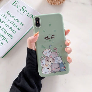 TPU Phone Case For iPhone XR XS Max 7 8 6 6S Plus SE 2020 Heart Pattern Cartoon Milk Tea Cover For iPhone 11 Pro Shell Fundas