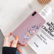Load image into Gallery viewer, TPU Phone Case For iPhone XR XS Max 7 8 6 6S Plus SE 2020 Heart Pattern Cartoon Milk Tea Cover For iPhone 11 Pro Shell Fundas
