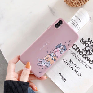 TPU Phone Case For iPhone XR XS Max 7 8 6 6S Plus SE 2020 Heart Pattern Cartoon Milk Tea Cover For iPhone 11 Pro Shell Fundas