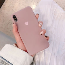 Load image into Gallery viewer, TPU Phone Case For iPhone XR XS Max 7 8 6 6S Plus SE 2020 Heart Pattern Cartoon Milk Tea Cover For iPhone 11 Pro Shell Fundas
