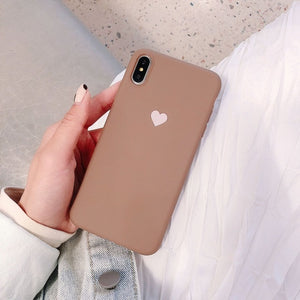 TPU Phone Case For iPhone XR XS Max 7 8 6 6S Plus SE 2020 Heart Pattern Cartoon Milk Tea Cover For iPhone 11 Pro Shell Fundas