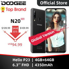 Load image into Gallery viewer, DOOGEE N20 Mobilephone Fingerprint 6.3inch FHD+ Display 16MP Triple Back Camera 64GB 4GB MT6763 Octa Core 4350mAh Cellphone LTE
