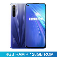 Load image into Gallery viewer, realme 6 Global Version 4GB 128GB 6.5&#39;&#39; Moblie Phone Helio G90T Octa Core 64MP Quad Camera Cellphone 430mAh 30W EU Charger
