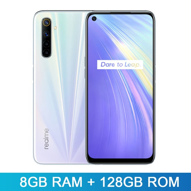realme 6 Global Version 4GB 128GB 6.5'' Moblie Phone Helio G90T Octa Core 64MP Quad Camera Cellphone 430mAh 30W EU Charger