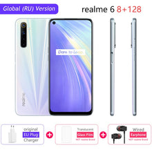 Load image into Gallery viewer, realme 6 Global Version Cellphone 8GB RAM 128GB ROM 6.5&quot; 90Hz Display Helio G90T 30W Flash Charge 4300mAh Battery 64MP Camera
