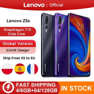 Global Version Lenovo Z5s Snapdragon 710 Octa Core 64GB 128GB SmartPhone Face ID 6.3 AI Triple Rear Camera  Android P Cellphone