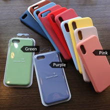 Load image into Gallery viewer, Full Cover Silicone with logo Case For iPhone 6 6s 7 8 Plus SE 2020 Back Cover for iPhone 11 Pro Max X XR XS XSMax Phone Case
