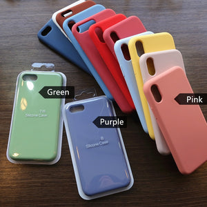 Full Cover Silicone with logo Case For iPhone 6 6s 7 8 Plus SE 2020 Back Cover for iPhone 11 Pro Max X XR XS XSMax Phone Case