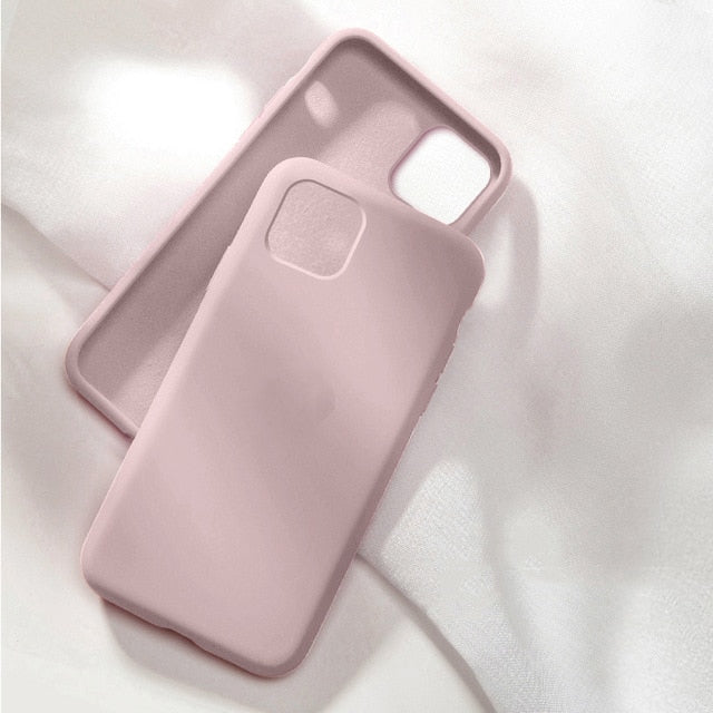 Full Cover Silicone with logo Case For iPhone 6 6s 7 8 Plus SE 2020 Back Cover for iPhone 11 Pro Max X XR XS XSMax Phone Case