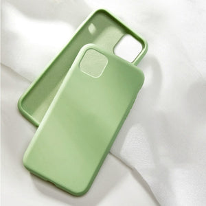Full Cover Silicone with logo Case For iPhone 6 6s 7 8 Plus SE 2020 Back Cover for iPhone 11 Pro Max X XR XS XSMax Phone Case
