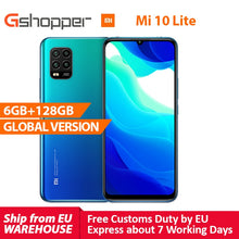 Load image into Gallery viewer, Global Version Xiaomi Mi 10 Lite 5G Cellphone 6GB 128GB Snapdragon 765G NFC 6.57&quot; AMOLED 4160mAh 20W QC Mobile phone 48MP Camera
