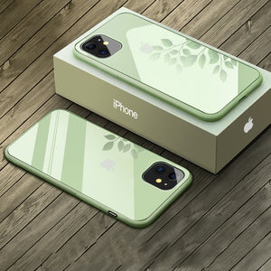 Liquid Glass Case For iPhone 11 Pro Max X XR XS Max 7 8 Plus Scratch-Resistant Anti-Fall Colorful Back Cover Protective Case