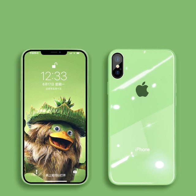 Liquid Glass Case For iPhone 11 Pro Max X XR XS Max 7 8 Plus Scratch-Resistant Anti-Fall Colorful Back Cover Protective Case