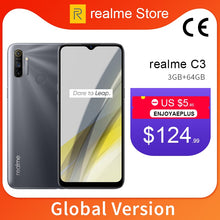 Load image into Gallery viewer, realme C3 Global Version 3GB 64GB 6.5&#39;&#39; Moblie Phone Helio G70 Octa Core 12MP Triple Camera Cellphone 5000mAh 10W EU Charger
