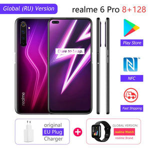realme 6 Pro Global Version 8GB RAM 128GB ROM Snapdragon 720G 30W Flash Charge 4300mAh 64MP Camera NFC EU Charger Play Store