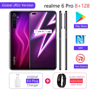 realme 6 Pro Global Version 8GB RAM 128GB ROM Snapdragon 720G 30W Flash Charge 4300mAh 64MP Camera NFC EU Charger Play Store