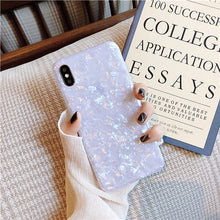 Load image into Gallery viewer, Glossy Marble Case For iphone 6 7 8 Plus 11 Pro X XS Max XR Bling Shell Epoxy Silicon Glitter Soft TPU Cover For iPhone 7 11 pro
