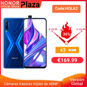 -3 € code: HOLA2 global version Honor 9X 4GB 128GB Smartphone 48MP AI Triple Camera 6.59 ''mobile phone Google Play cellPhone