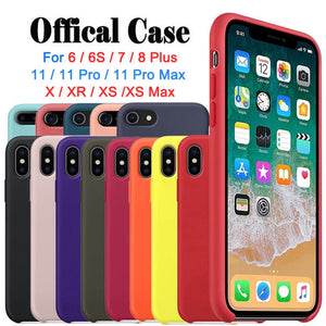 luxury original official silicone logo case for iphone 11 pro max case for apple iphone x xr xs max 6 6s 7 8 plus se 2020 cover