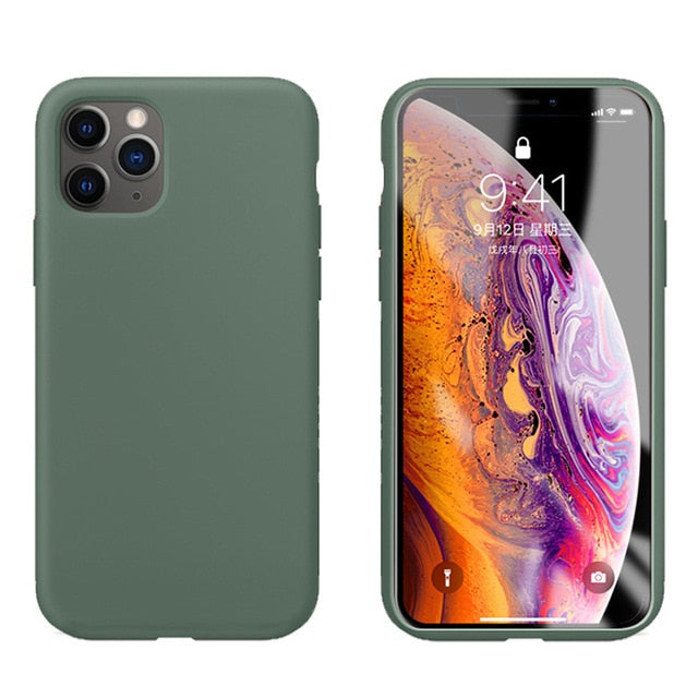 luxury original official silicone logo case for iphone 11 pro max case for apple iphone x xr xs max 6 6s 7 8 plus se 2020 cover