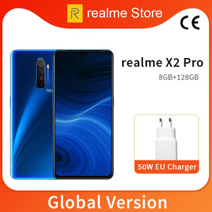 Global Version realme X2 Pro X 2 8GB 128GB  Moblie Phone Snapdragon 855 Plus 64MP Quad Camera NFC Cellphone 50W Fast Charger