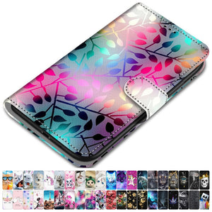 For Case Samsung Galaxy J120 J1 2016 J2 Pro 2018 J2 Prime G532F Grand Prime G530 PU Leather Phone Cover Lovely Girl Boy Box O08F