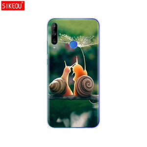 Silicon Case For HONOR 9C Case 6.39" Soft Tpu Phone Cover On Huawei Honor 9C 9 C AKA-L29 Back Bag Coque Bumper Cat Tiger Fower