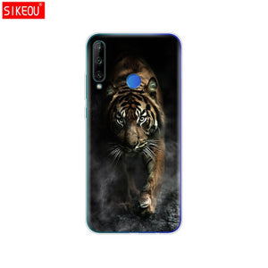 Silicon Case For HONOR 9C Case 6.39" Soft Tpu Phone Cover On Huawei Honor 9C 9 C AKA-L29 Back Bag Coque Bumper Cat Tiger Fower