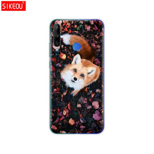Silicon Case For HONOR 9C Case 6.39" Soft Tpu Phone Cover On Huawei Honor 9C 9 C AKA-L29 Back Bag Coque Bumper Cat Tiger Fower