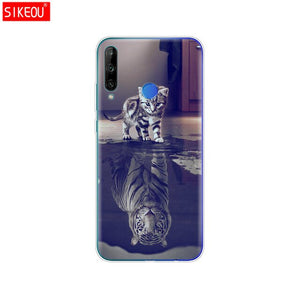 Silicon Case For HONOR 9C Case 6.39" Soft Tpu Phone Cover On Huawei Honor 9C 9 C AKA-L29 Back Bag Coque Bumper Cat Tiger Fower