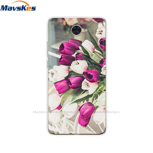 Case For Huawei Y7 2017 Case DUB-LX1 Silicone TPU Phone Cover For huawei y7 2019 Coqa y7 Print Painted Cat Flower Shells Bags