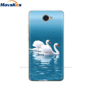 Case For Huawei Y7 2017 Case DUB-LX1 Silicone TPU Phone Cover For huawei y7 2019 Coqa y7 Print Painted Cat Flower Shells Bags