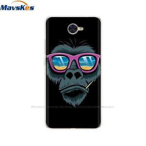 Case For Huawei Y7 2017 Case DUB-LX1 Silicone TPU Phone Cover For huawei y7 2019 Coqa y7 Print Painted Cat Flower Shells Bags