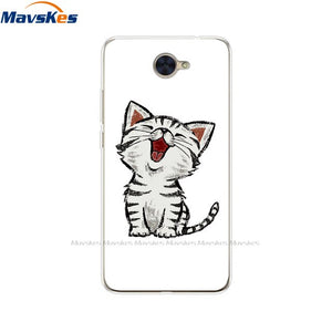 Case For Huawei Y7 2017 Case DUB-LX1 Silicone TPU Phone Cover For huawei y7 2019 Coqa y7 Print Painted Cat Flower Shells Bags