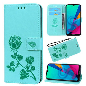 Coque Flower Rose Leather Case for Huawei Honor 5C 7A Pro 7X 7C Pro 8C 3X Play 3 4 4X G330 U8825D Silicone Soft Cover