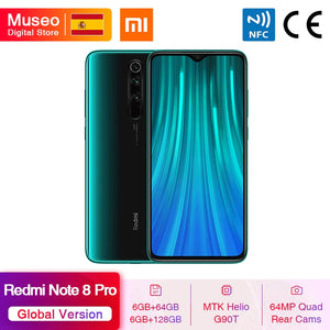Global Version Xiaomi Redmi Note 8 Pro 64GB / 128GB ROM 64MP Quad Cameras MTK Helio G90T Smartphone 4500mAh 18W QC 3.0 UFS 2.1