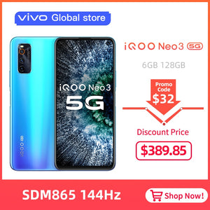 original vivo iQOO Neo 3 Smartphone 6GB 128GB Snapdragon 865 4500mAh 44W Dash Charging 144Hz Screen Refresh Rate NFC MobilePhone