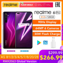 Load image into Gallery viewer, realme 6 Pro 6pro 8GB RAM 128GB ROM Global Version Mobile Phone Snapdragon 720G 30W Flash Charge 64MP Camera EU Plug NFCellphone
